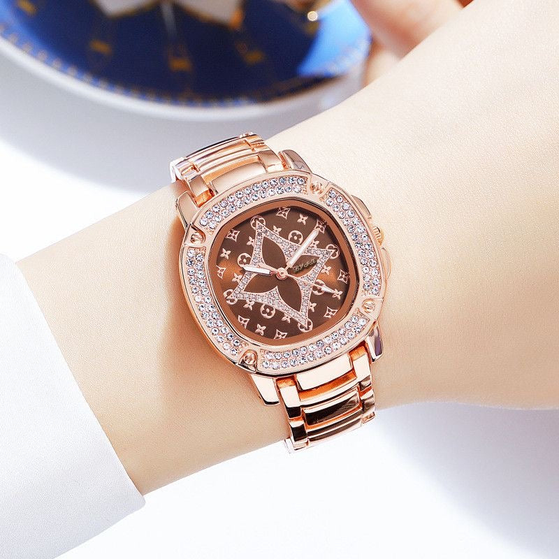 Luxury Fashion Crystal Diamond Rose Gold Women's Watch