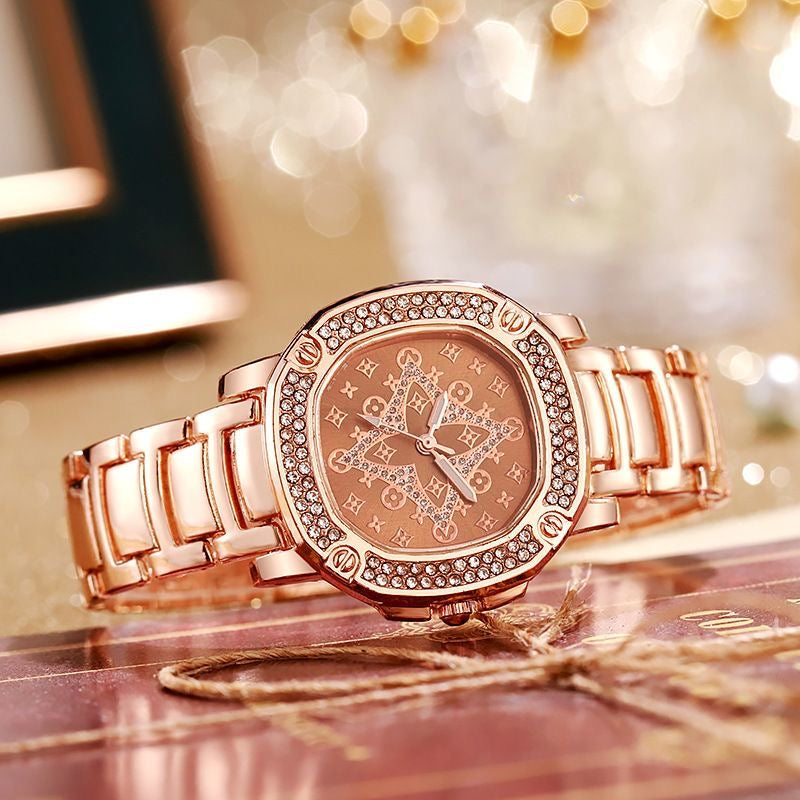 Luxury Fashion Crystal Diamond Rose Gold Women's Watch