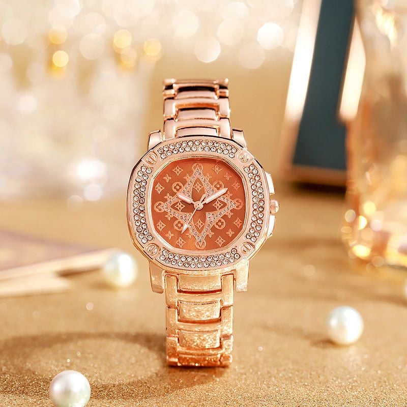 Luxury Fashion Crystal Diamond Rose Gold Women's Watch