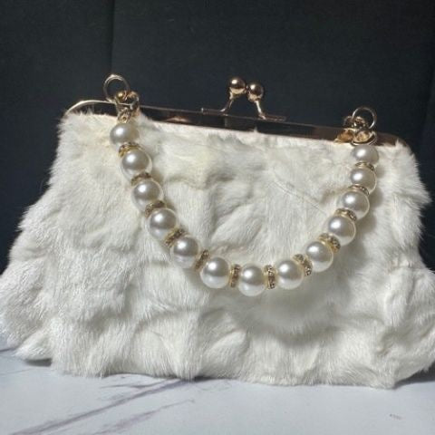Luxury Faux Fur Gold Chain Fashion Handbag