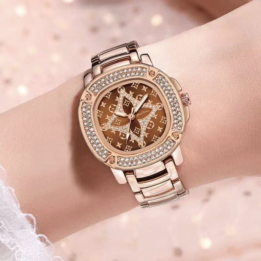 Luxury Fashion Crystal Diamond Rose Gold Women's Watch