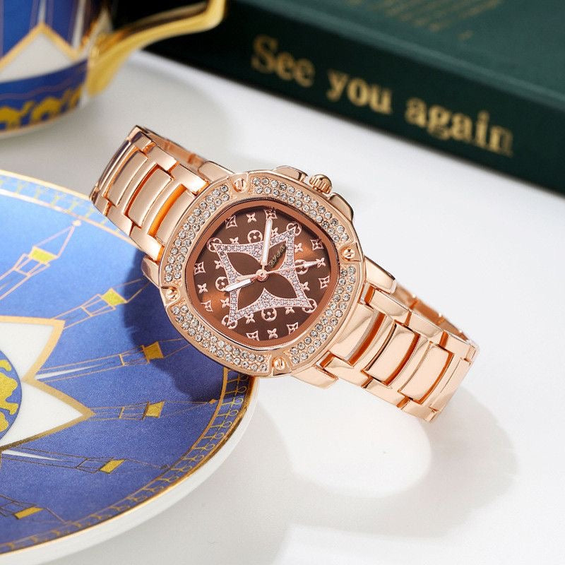 Luxury Fashion Crystal Diamond Rose Gold Women's Watch